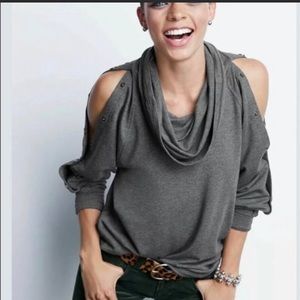 Cabi 3871 Cowl Snap Sleeve Pullover Sweatshirt XS
